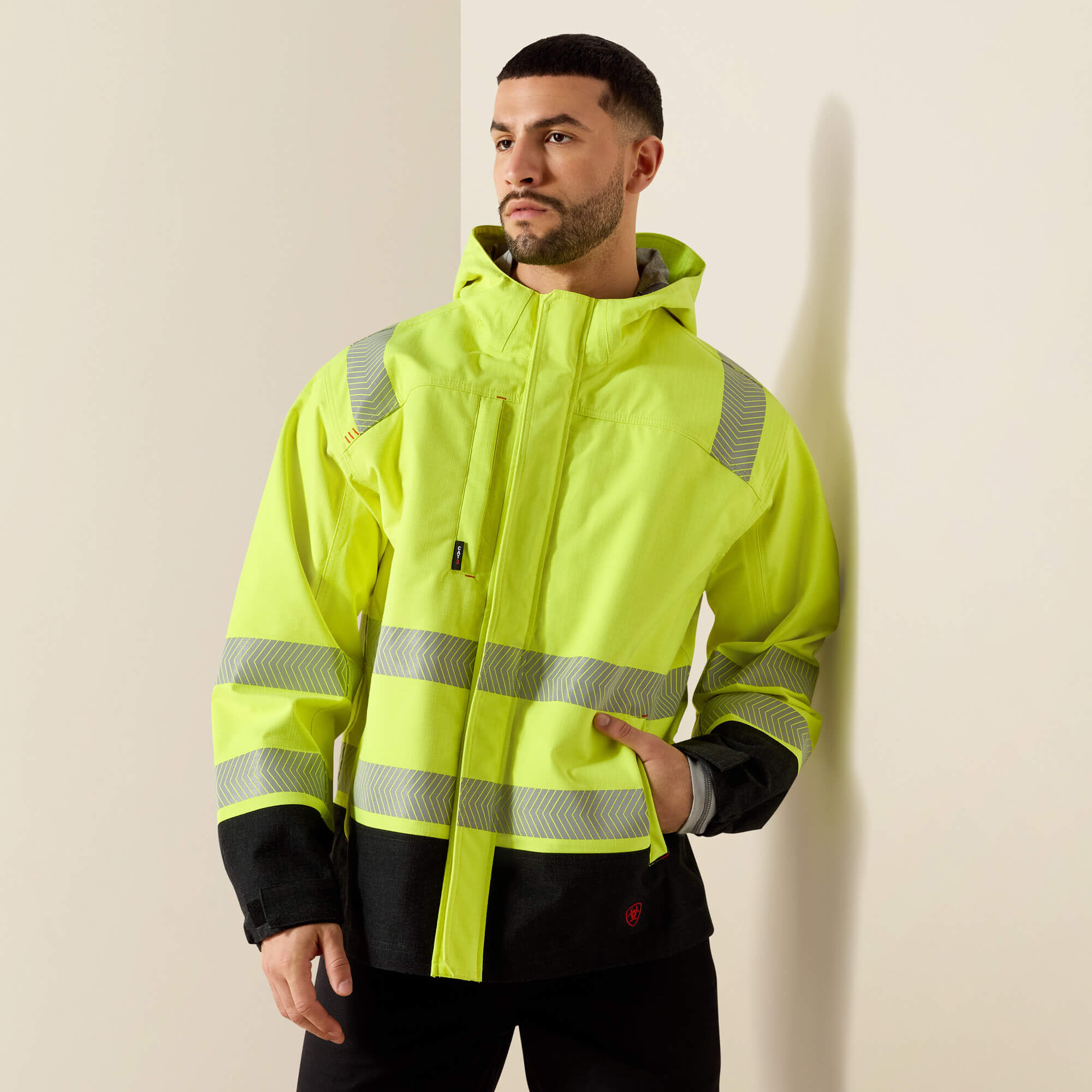 FR Hi-Vis Hooded Waterproof Jacket