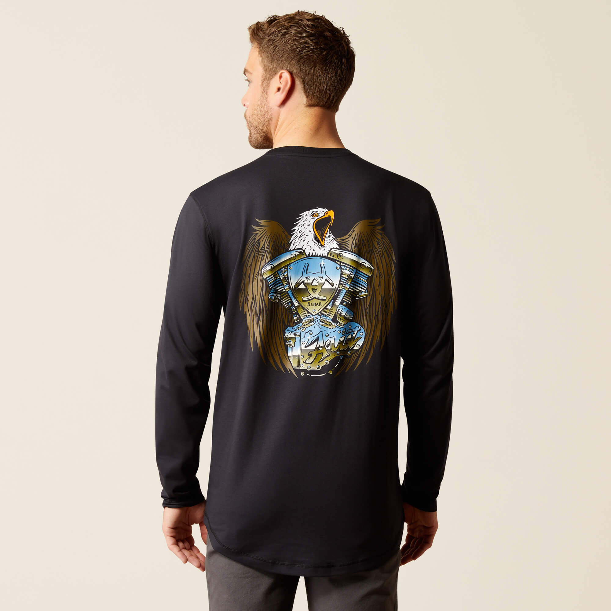 Rebar Workman Chrome Moto Eagle T-Shirt