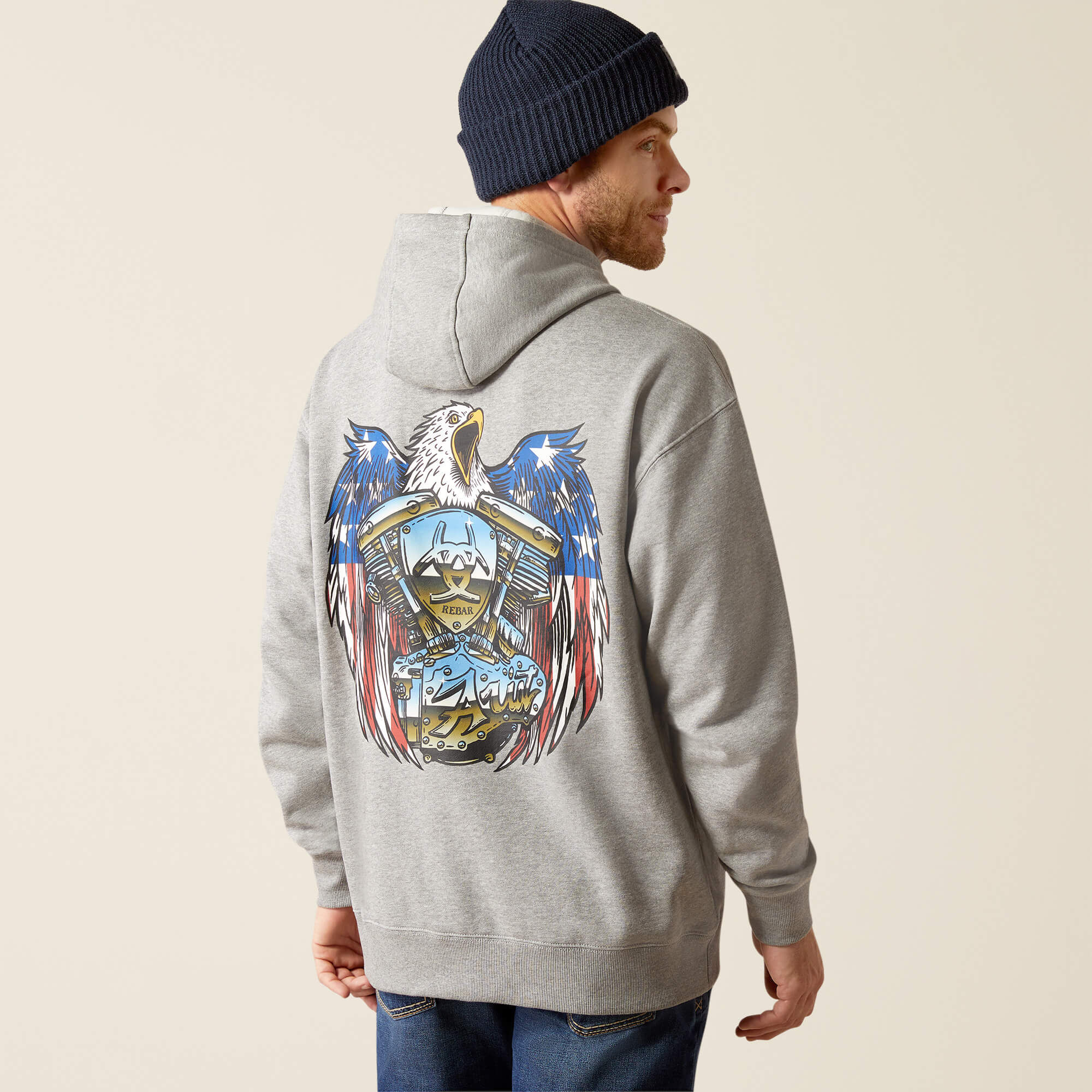 Rebar Workman Moto Eagle Hoodie