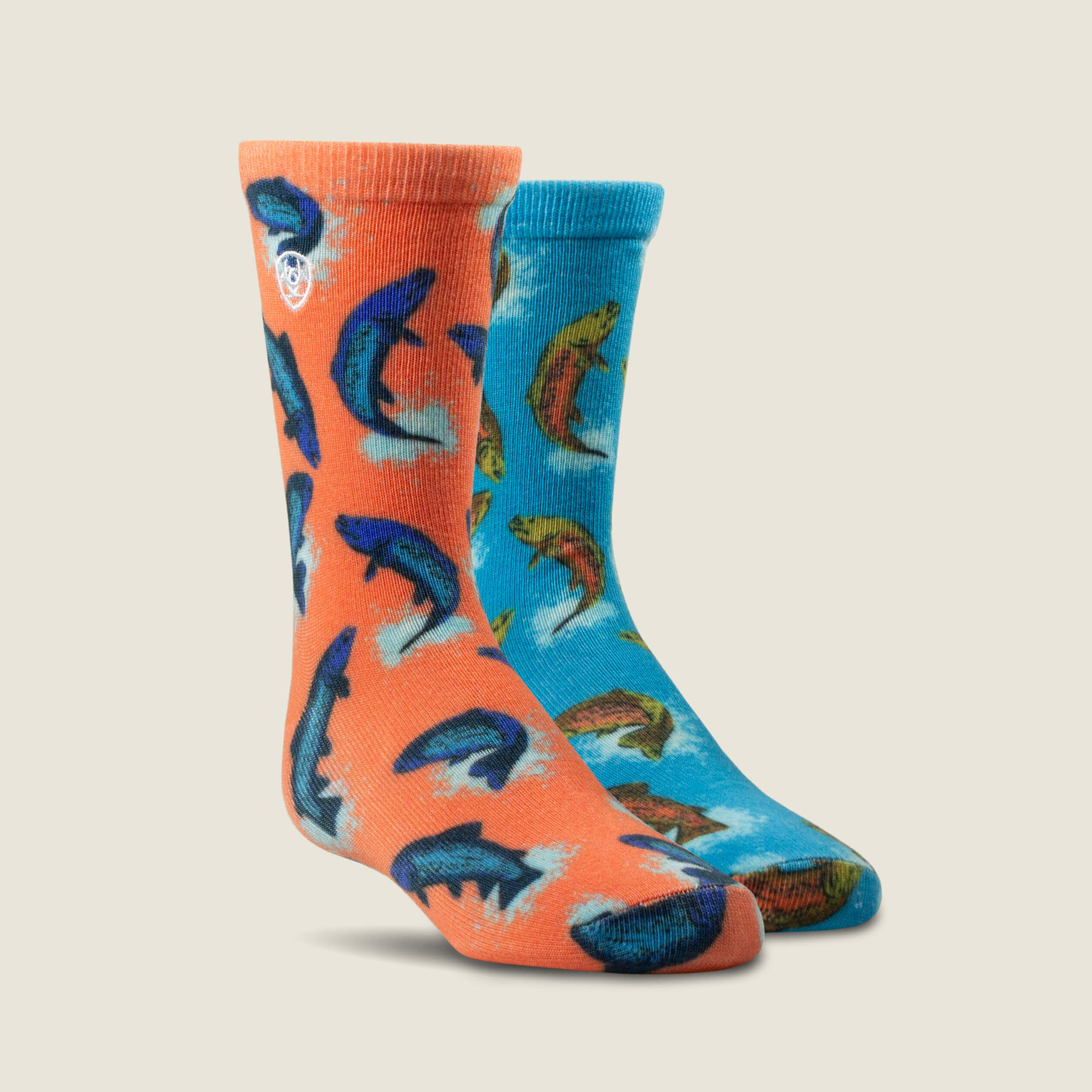 Active Fish Crew Sock 2 Pair Multi Color Pack