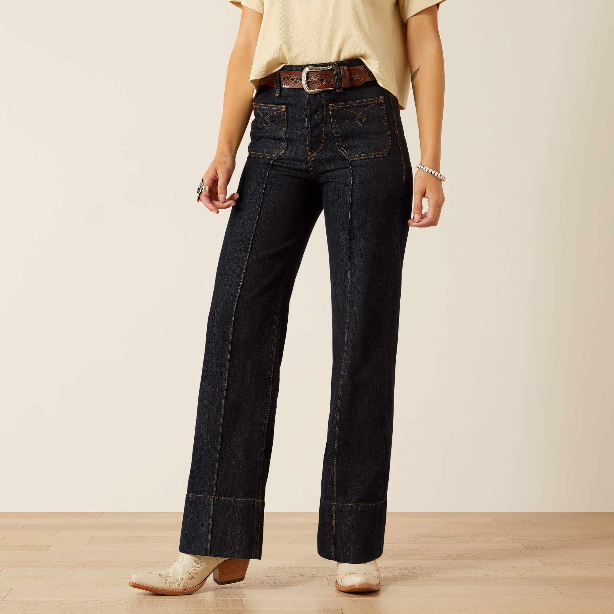 Ultra High Rise Tomboy Western Utility Wide Leg Jean
