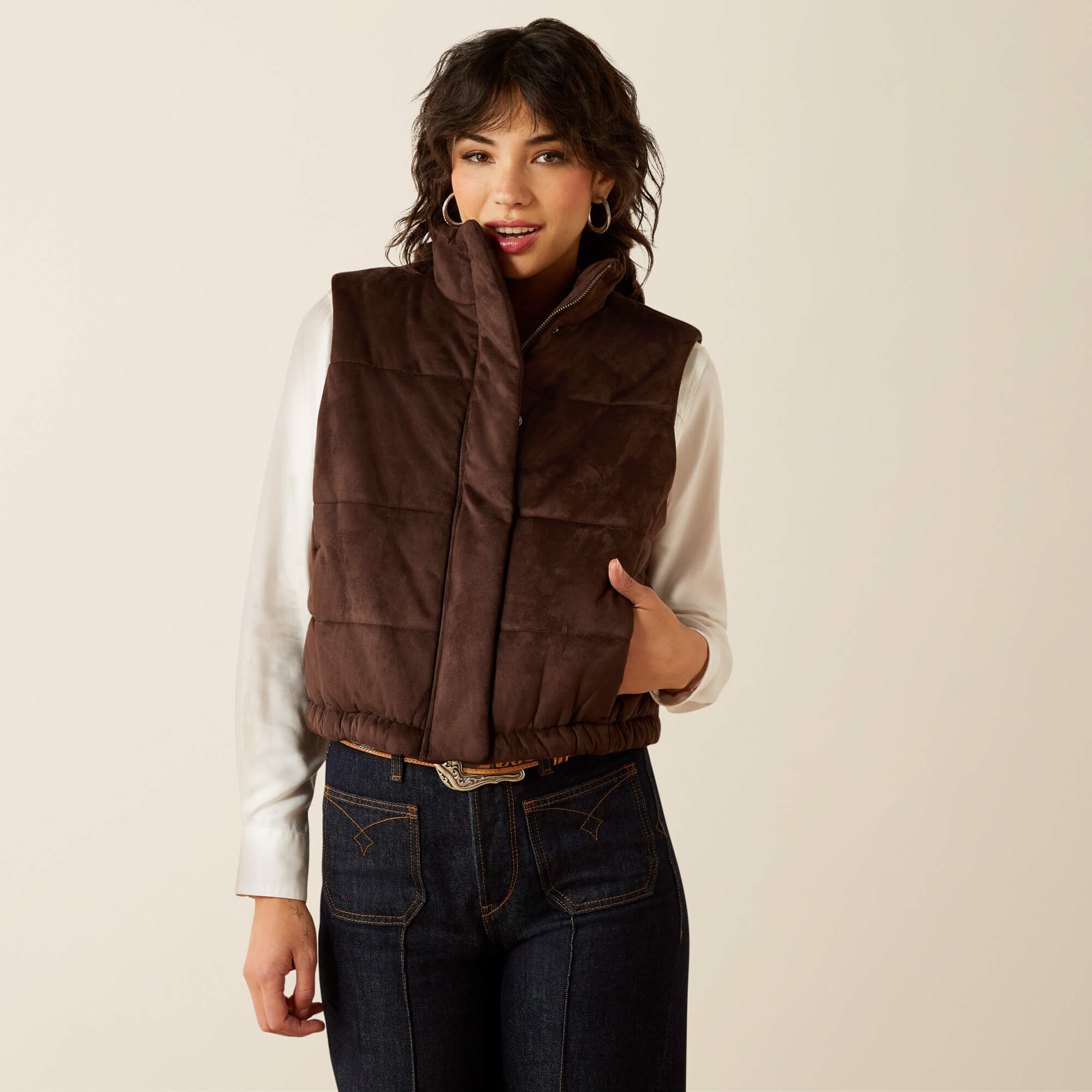Swirls Faux Leather Vest
